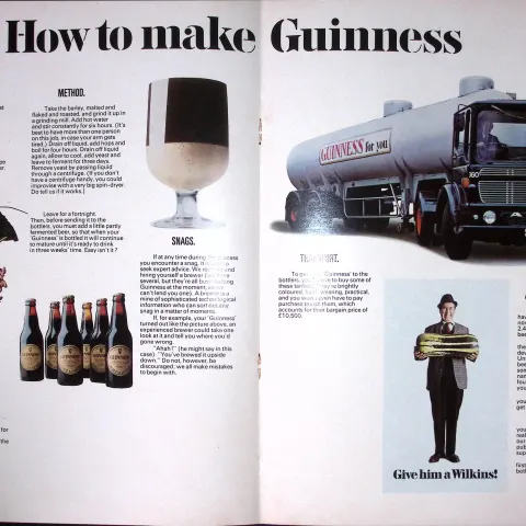 Guinness 1970 55 Years-Old Genuine Print How to Make Guinness