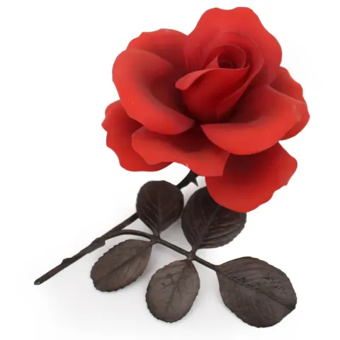 Royal Worcester Porcelain & Bronze Red Rose