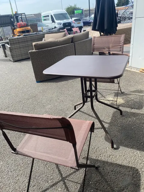 Lot 54  Fermob garden table & 2 chairs