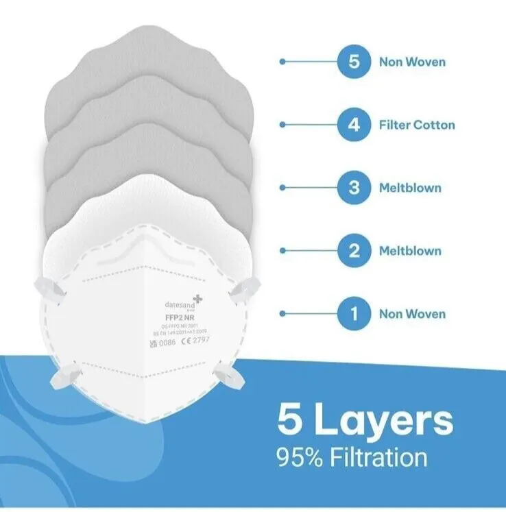 10 X FFP2 NR Face Masks 20pcs Colour White StaSeef
