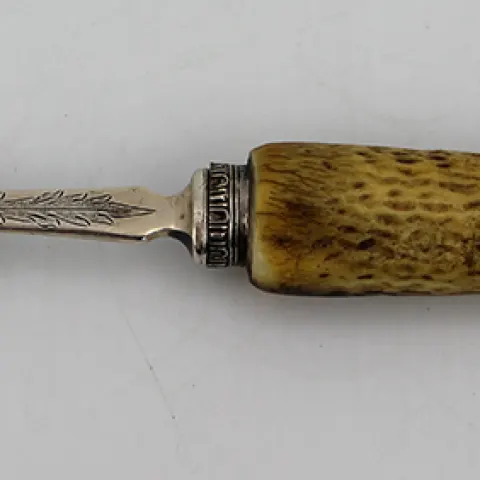 Victorian Solid Silver Bone Handled Bread Fork
