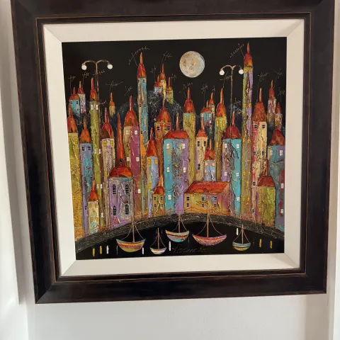 Rozanne Bell Large Original Acrylic On Board “Magical Moonlight”