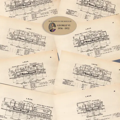 Job Lot L.M.S.R. Railway Locomotive Detailed Diagram 85-Year-Old-2.