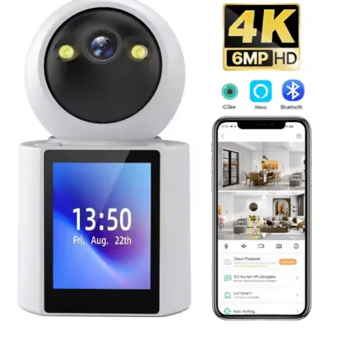 4K 6MP WiFi Camera – Dual Screen, AI Detection, Night Vision