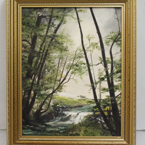 Small Landscape Painting by Alan King of Malvern Oil on Board