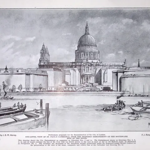 City of London Post-War Reconstruction St Pauls Cathedral 1944 Map-31