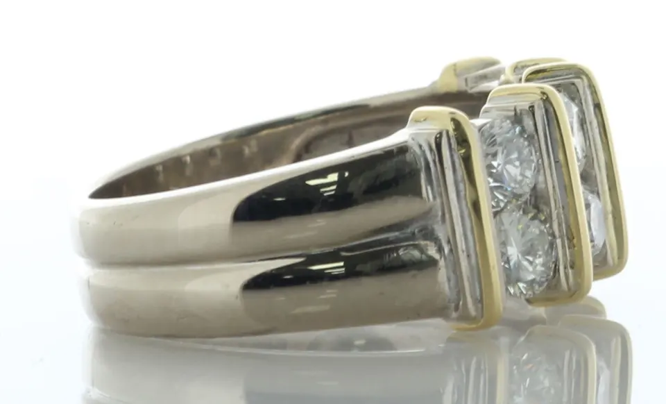 18ct White Gold Semi Eternity Style Diamond Ring 1.25 Carats