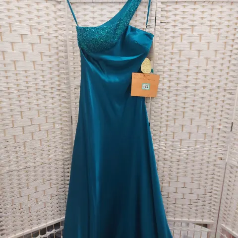 Crystal Breeze dress size 8 peacock blue