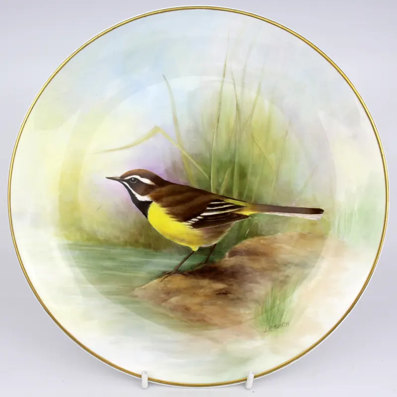 Hand Painted Cabinet Plate by J Smith Worcester