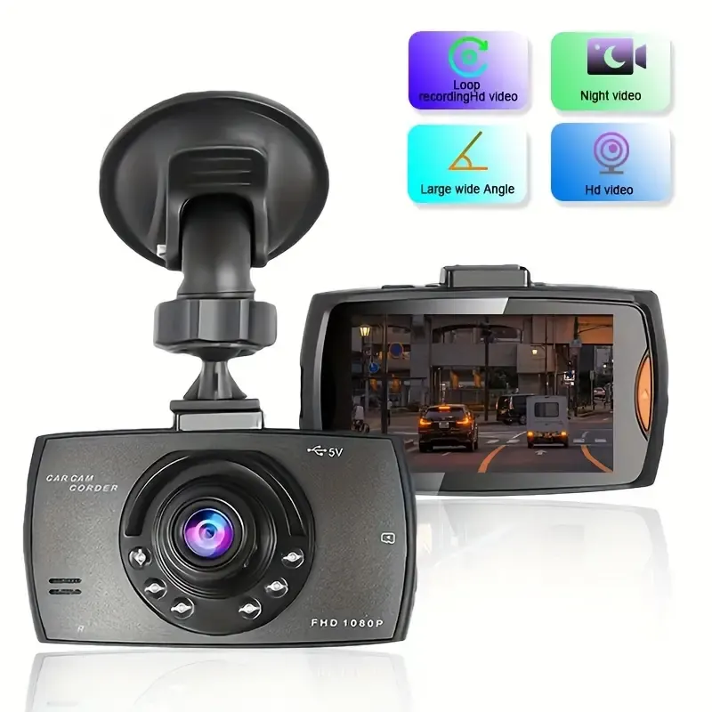 HD Camera Dash Cam For Cars With IR Night Vision, Loop Recording, And Wide Angle Lens - 2.4 Inch