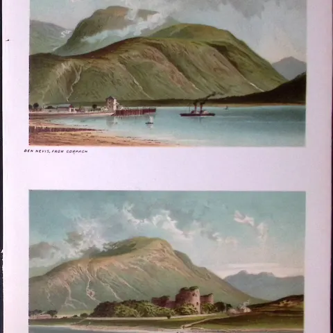 Scotland Highlands Ben Nevis & Inverlochy Castle Antique Print-50
