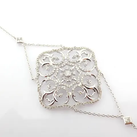 18K White Gold Bracelet Detailed With Brilliant Diamonds