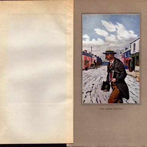 “The Lesser Official” Antique 109 Years Old Jack B Yeats Colour Book Plate.
