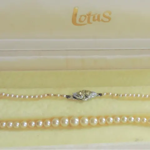 Single Row Lotus Pearl Necklace in Original Box