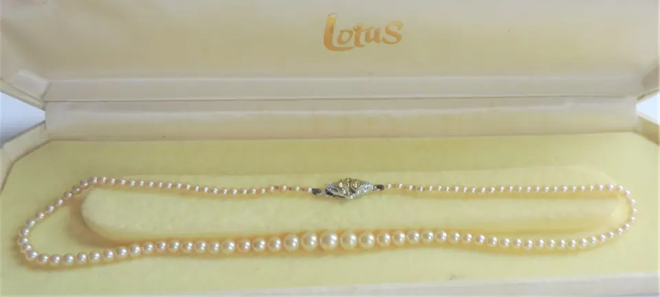 Single Row Lotus Pearl Necklace in Original Box