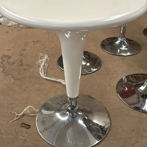 5 x White Chrome Base Tables