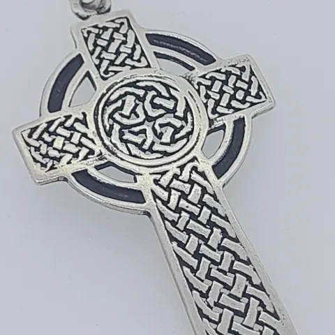 Silver Celtic Cross Middle Age Style
