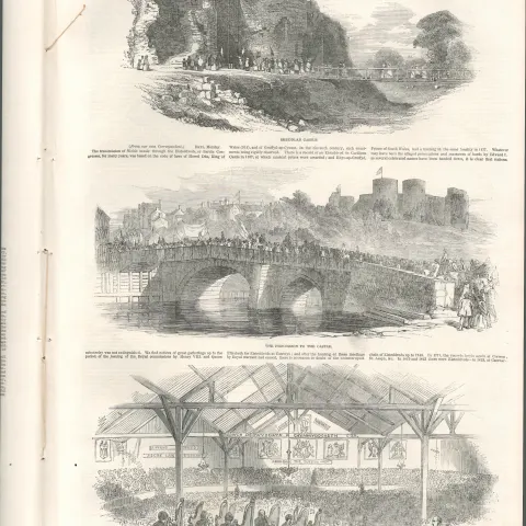 Antique 1850 The Eisteddvod in Rhuddlan Castle Newspaper