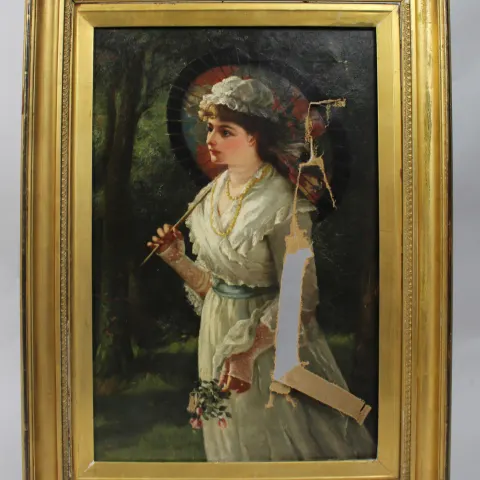 Beatrice Offor Victorian Bride Oil on Canvas Damaged