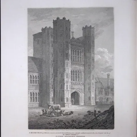 Layer Manor House Essex Rare John Britton 191 Years-Old Antique Steel Engraving-7