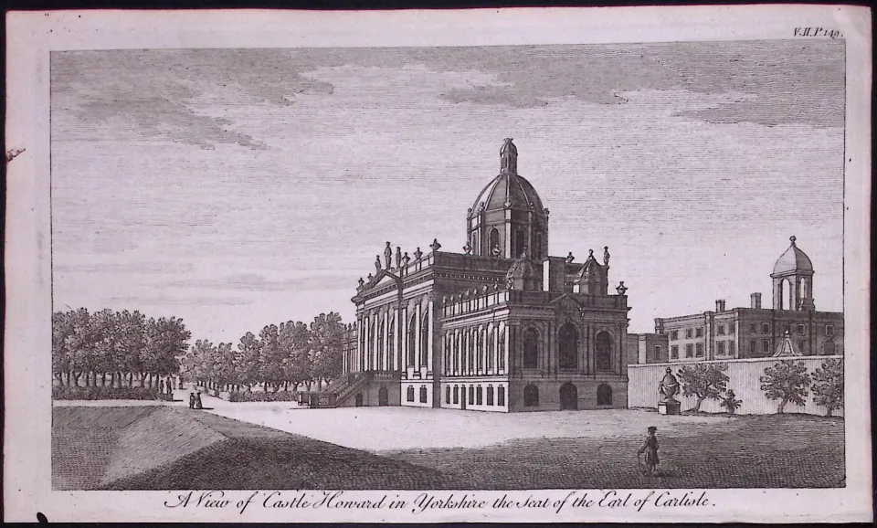 Castle Howard Yorkshire Rare 1776 Georgian Copper Plate Antique Engraving-17