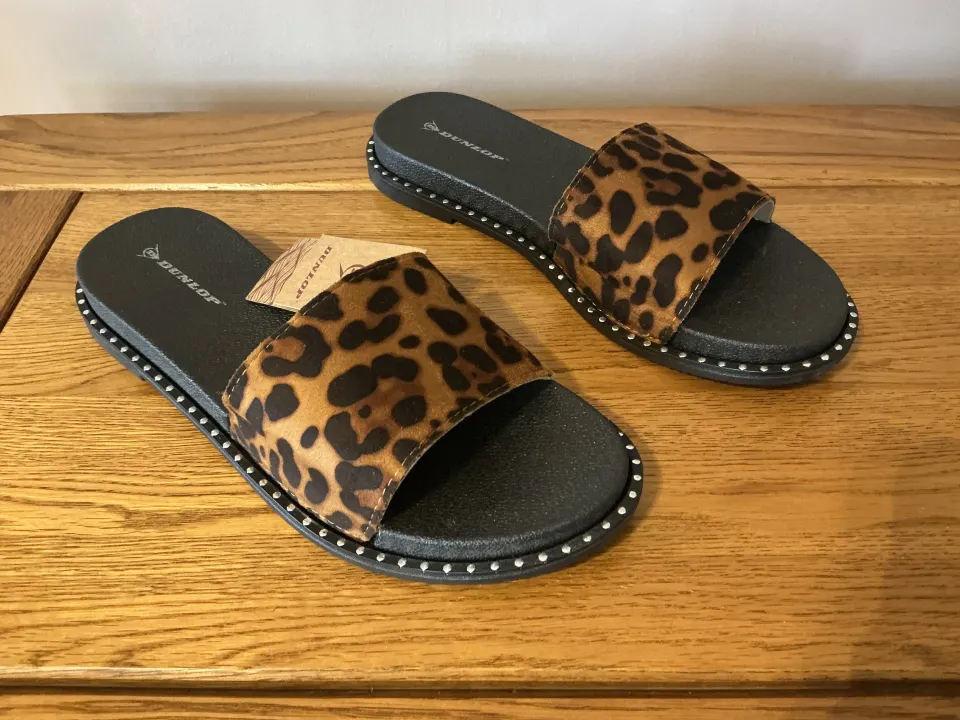 Dunlop “Ava” Ladies Sandals, Size 8, Leopard - New RRP £25.00