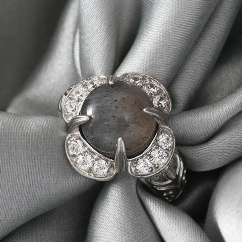 NEW!! Fire Labradorite Floral Ring & Fire Labradorite Bangle