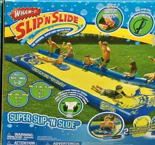 Wham O Super Slip N Slide Water Slide With 2 Inflatable Boards New Sealed Box