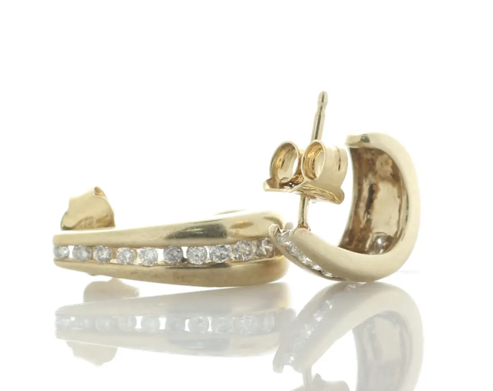 9ct Yellow Gold Open Hoop Diamond Earring 0.30 Carats
