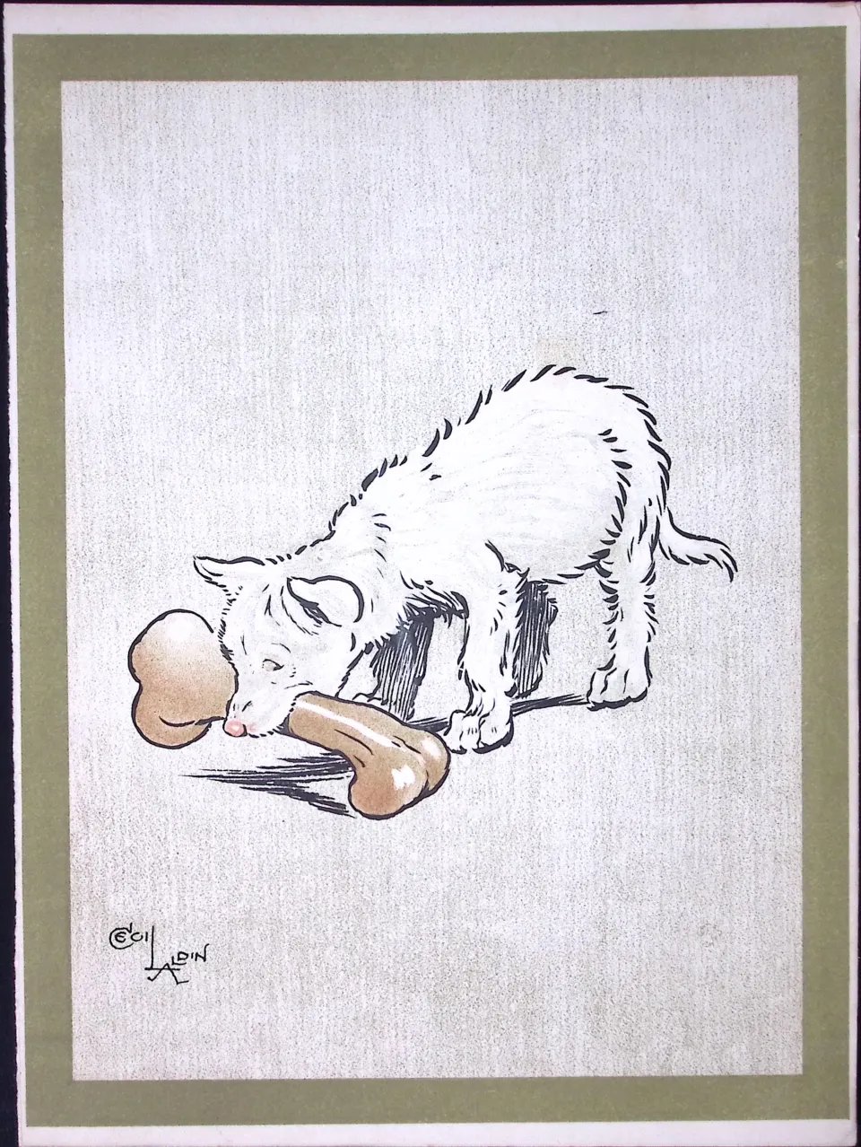 Cecil Aldin Antique Zoo Babies Coloured Scarce Illustration “The Dingo”-1