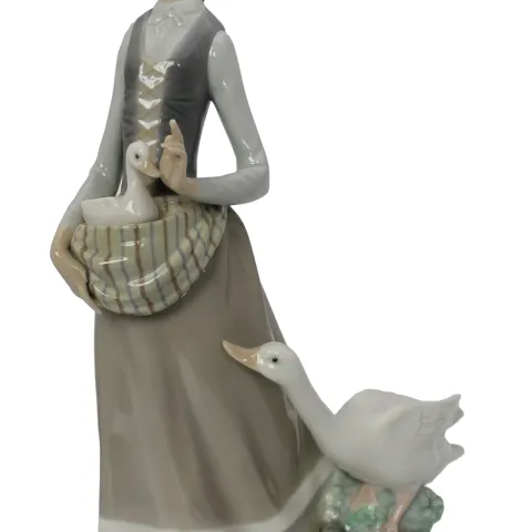 Lladro Girl with Geese Figurine