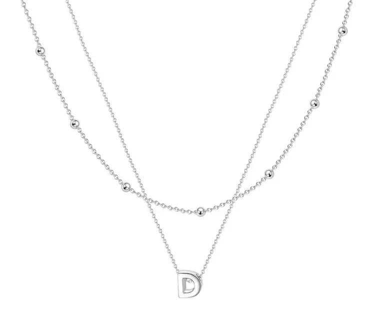 9 x Layered Initial Necklaces for Women Girl  L27a sku-4208