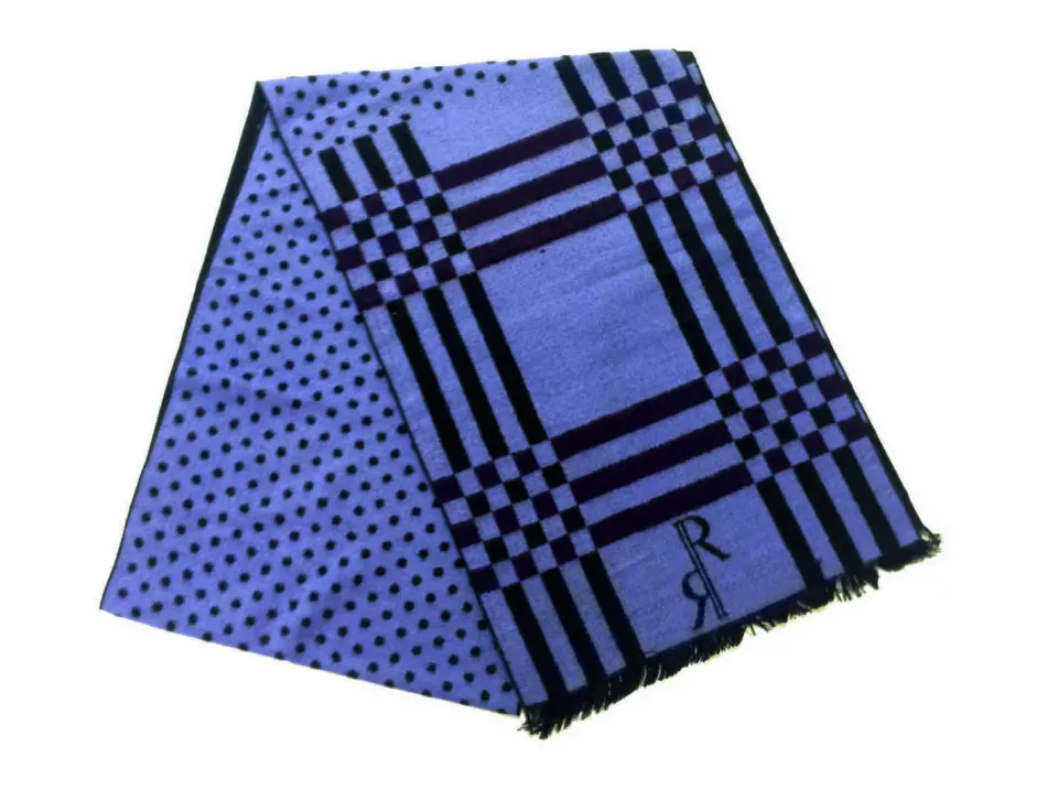 6 x Ruby Rose Purple and Black Silk Scarf RRP £39.95 L9