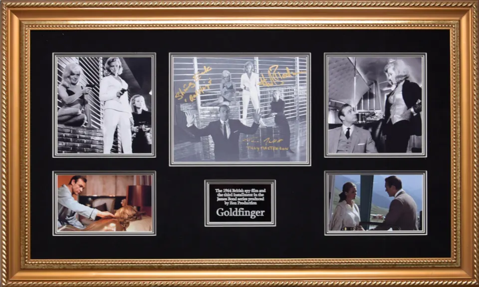 GOLDFINGER cast original signature presentation.