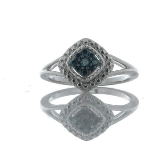 9ct White Gold Diamond Ring 0.15