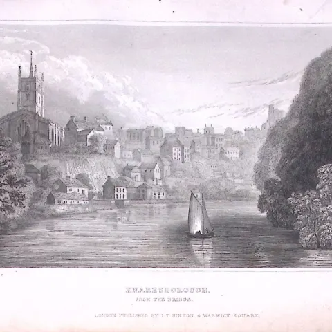 Knaresborough Town Yorkshire 198 Years-Old Thomas Allen Antique Steel Engraving-24