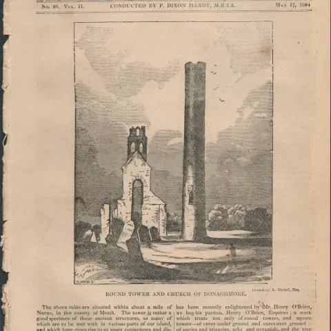 Round Tower and Church of Donaghmore 1834 Irish Newspaper