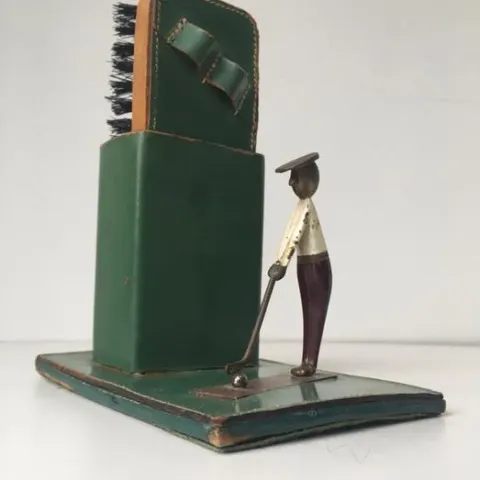 Hagenauer Art Deco Style ‘Golfer’ Bronze and Chrome, Circa 1940s
