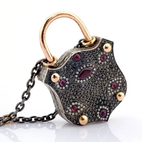 An Exquisite, Convertible Clasp Necklace Embellished With Gold, Colourful Stones, and Diamonds On Si