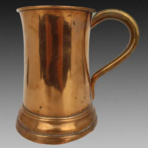 Antique Georgian Copper Tavern Tankard – Engraved, c.1800