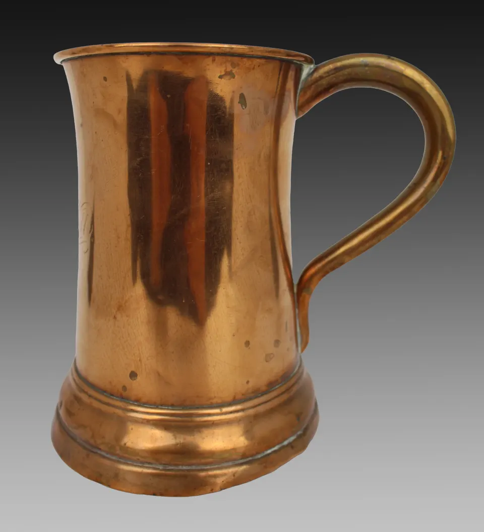 Antique Georgian Copper Tavern Tankard – Engraved, c.1800