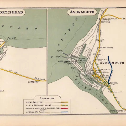 Portishead & Avonmouth Antique Railway Junction Diagram-157.