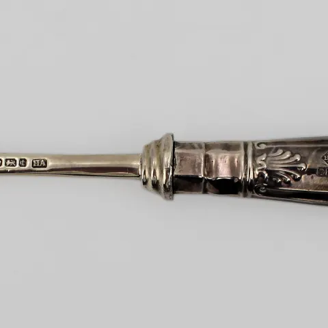 Edwardian Solid Silver and Bone Handled Bread Fork, Sheffield, 1907