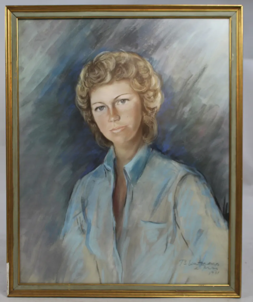 Oil Portrait on Slate by Betsy Westendorp de Brias (1927–2022)