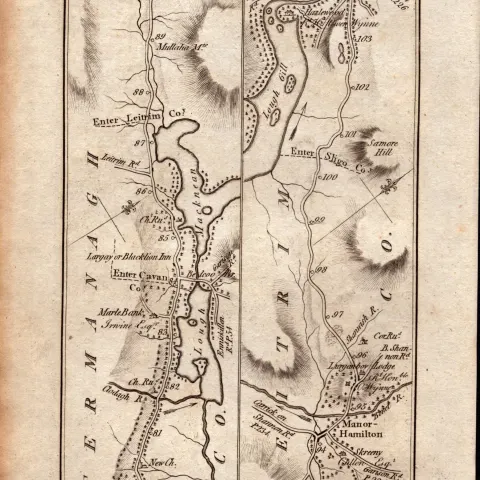 Ireland Rare Antique 1777 Map  Ballyconnel Leitrim Cavan Co Fermanagh Areas.