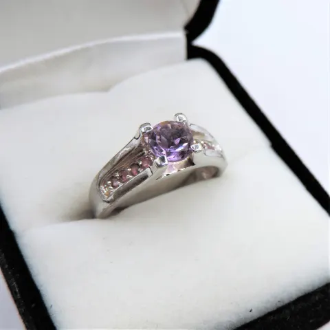 Rose de France Amethyst Ring Sterling Silver