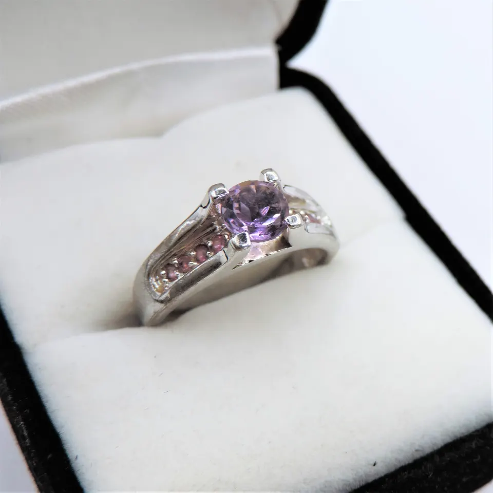 Rose de France Amethyst Ring Sterling Silver