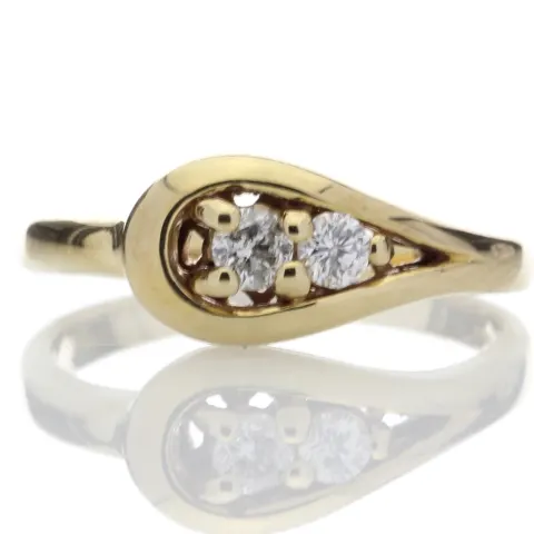 9ct Two Stone Claw Set Diamond Ring 0.18 Carats
