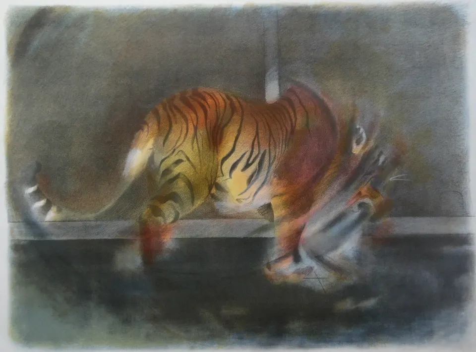 Janet Treby - 'Curwen Tiger' Signed Litograph