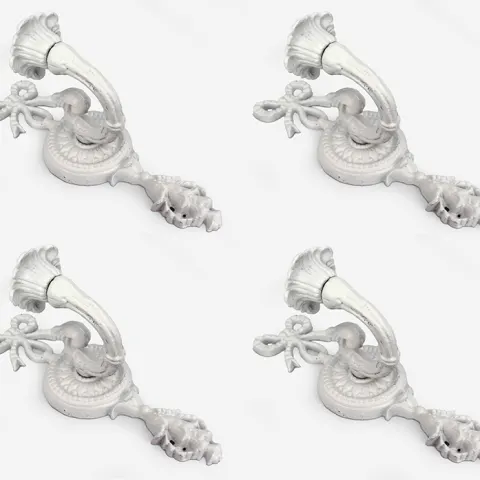 Set of 4 Cast Metal Wall Candle Sconces Girandoles